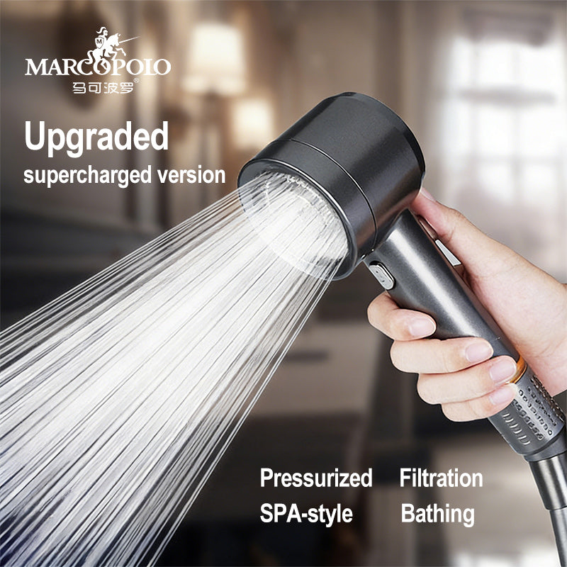 Pressurized Shower Head with PP Cotton Filter – 4 Colors, Low Pressure Boost, Gentle Flow