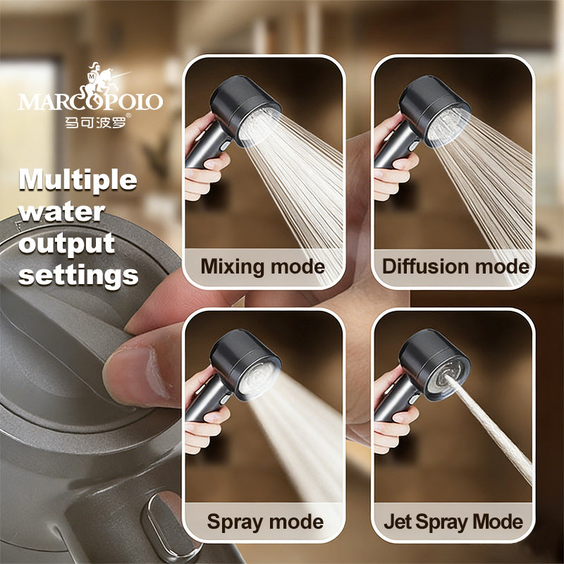 Pressurized Shower Head with PP Cotton Filter – 4 Colors, Low Pressure Boost, Gentle Flow