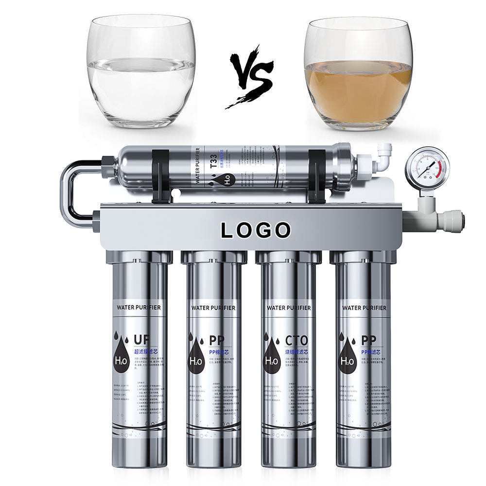 5-Stage Stainless Steel Water Purifier | Ultrafiltration 0.01μm, 270L/H, No Power, No Waste Water, Under Sink Direct Drink Water Filter