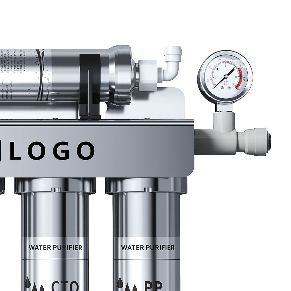 5-Stage Stainless Steel Water Purifier | Ultrafiltration 0.01μm, 270L/H, No Power, No Waste Water, Under Sink Direct Drink Water Filter
