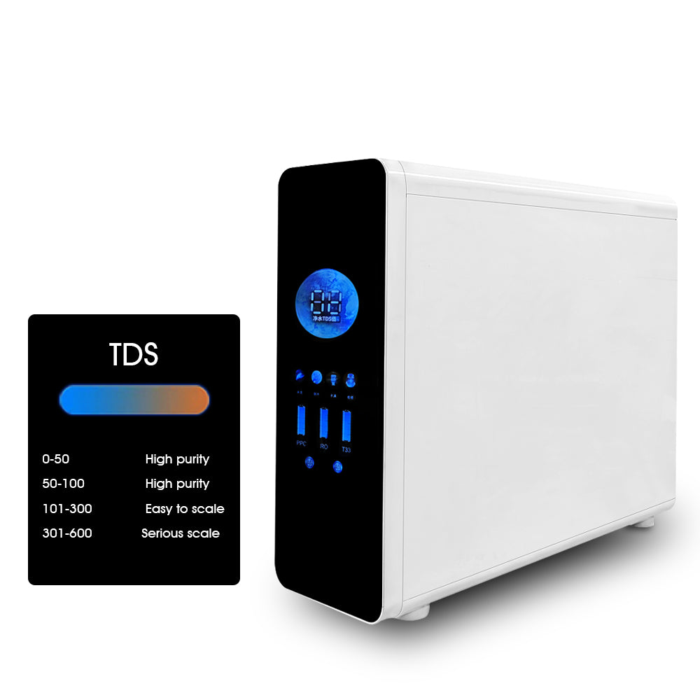 A10 600/800GPD Tankless RO Water Filter, 0.0001μm, TDS Monitor, 3-Year RO Membrane