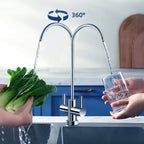 A8 800GPD Dual Output RO Water Filter System, 2.1L/min, 2:1 Waste Ratio, Under Sink Purifier